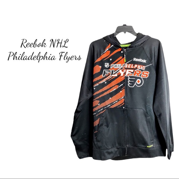 Reebok Philadelphia Flyers NHL Men’s Black Zip Up Performance Hoodie - Picture 1 of 7